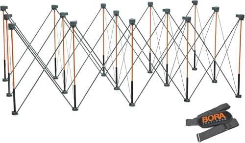 Bora Centipede CT15 Werkbank Klappbar – Tragbarer Arbeitstisch mit 15 Streben, 122 x 244 x 91 cm, Multifunktionstisch Werkstatt, inkl. Tragegurt | 15-Strut Stahlrahmen | Werktisch & Mobiler Arbeitstisch | 2.721 kg Tragkraft | Werkstatt & Baustelle