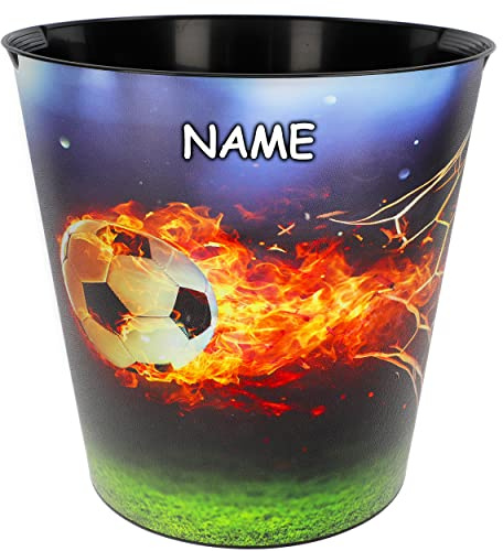 alles-meine.de GmbH Papierkorb/Mülleimer Modell wählbar 10 Liter - wasserdicht - 28 cm - aus Kunststoff Fußball inkl. Name - Eimer - Spielzeugkorb/Popcornschüssel/g..