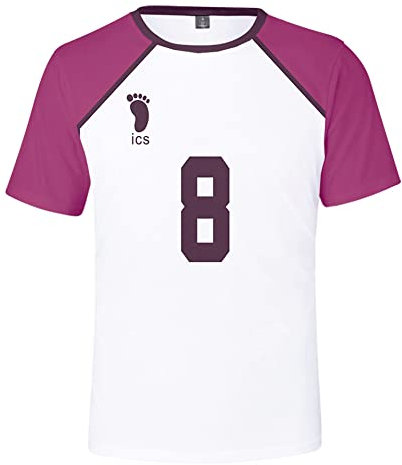 MEDM Anime Haikyuu 3D T-Shirt Männer Shiratorizawa Academy Volleyball Club Ushijima Wakatoshi Tendo Satori Cosplay Short Sleeve Shirt-style3||XL