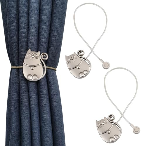 2 Stück Vorhang Raffhalter,Vorhang Clip,Vorhang Seil Schnallen, Vorhang Halter Schnallen Vorhang Binder für Haus Café Büro Kinderzimmer Fensterdekoration