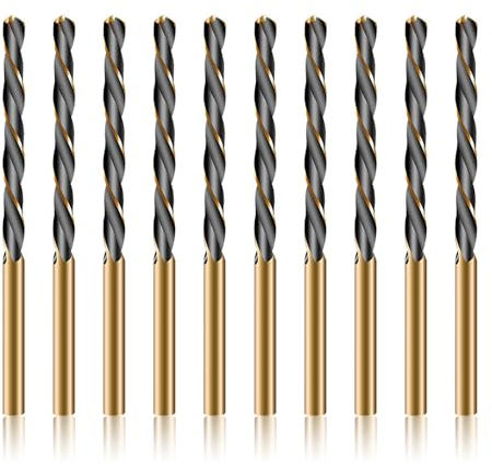 3mm Drill Bit, 10 Pcs HSS Twist Cobalt Drill Bits Set 3mm for Drilling Stainless Steel Hard Metal Wood Copper Aluminum Plastic with Box