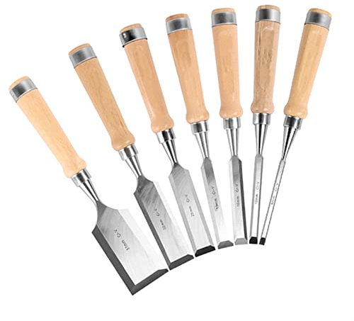 BomDog Meißel, 7-Teilig, 6–51 Mm, Holzmeißel-Set, Tischlerwerkzeuge, Flache Holzbearbeitungsmeißel, Schnitzmesser, Holzarbeiter, Hohlbeitel, Schnitzwerkzeug Für Holz/a/7Pcs