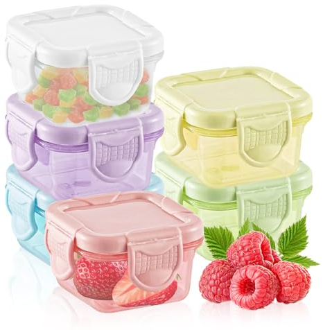 GMMG Food Storage Containers with Lid 6 Piece Small Plastic Sauce Containers Set for Microwaves Freezer Safe and Dishwasher (150 ml)