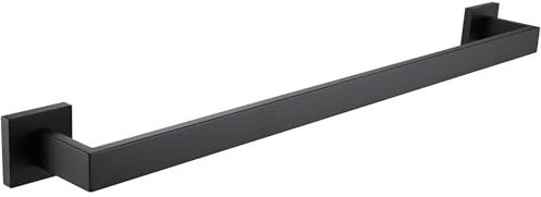 LANC 24 Inch Bath Towel Bar for Bathroom Wall Mounted, Matte Black Towel Hanger Square Towel Rack Stainless Steel Shower Towel Rail Towel Rod Kitchen Lavatory Hand Towel Holder, A8804MB-6P1