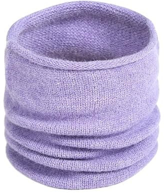 LiuliuBull Winter-Ring-Halsschal, warmer Strickkragen, Bandana, einfarbig, Unisex, unendlicher Kaschmir-Schal, Herren-Gesichtsschals(Lila)