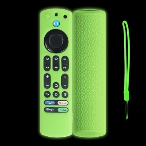 KNOXS Remota Silicone Cover Compatibile con Amazon Fire TV Stick 4K Max 2nd 2024/2023, Antivibrazione, Antiscivolo, Lavabile Custodia in Leggera Silicone per Telecomando (Verde Luminoso)