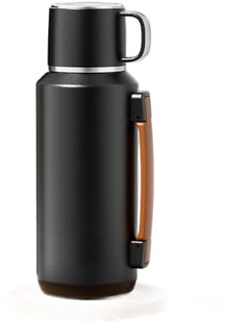 Simcat 800ml Thermoskanne Thermosflasche 316 Edelstahl, Edelstahl Trinkflasche (hält 24 Stunden), Thermobecher, Isolierbecher, Isolierflasche mit Becher,Separater Teekammer‌‌ (Schwarz, 800 ml)