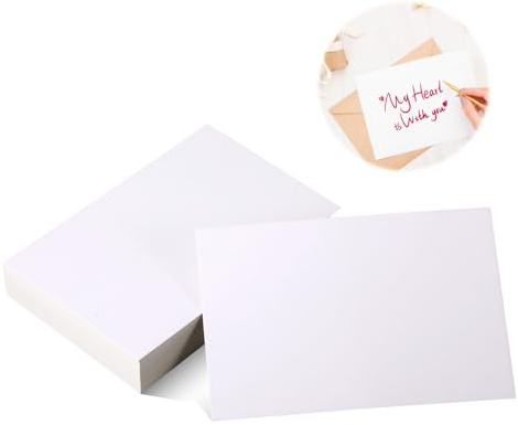 100 tarjetas A6 en blanco, tarjetas postales en blanco, 10 x 14,5 cm, en blanco, A6 en blanco, para tarjetas plegables DIY, tarjetas de agradecimiento, tarjetas de felicitación, tarjetas en blanco