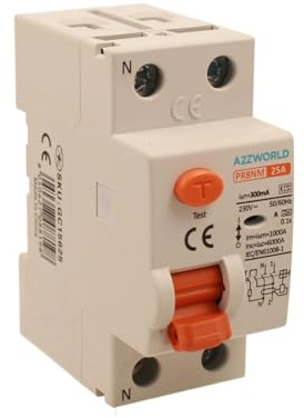 Interruttore Differenziale Puro Tipo A 300mA 25A, Salvavita RCCB Classe A 300mA 2P, 1P+N 2 Poli 6kA 220V, Occupa 2 Moduli Barra DIN