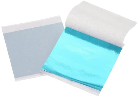 QUARKZMAN 100 Stück Blattblätter, 3,5 x 3,5 Folienblätter Papierblätter für DIY Basteln Malen Nägel Harz Möbel Dekoration (Hellblau)