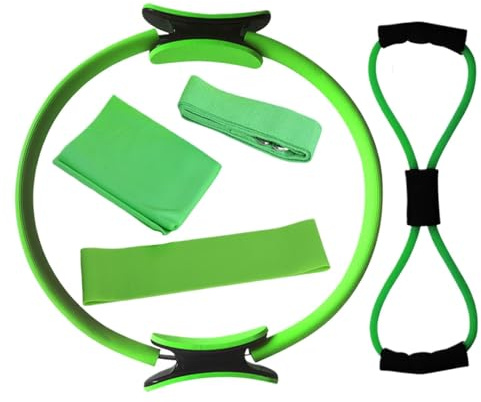Pilates Set Für Zuhause, Pilates Essential Kit, Pilates-Ring-Set Für Damen, Elastische Widerstandsbänder, Pilates-Ausrüstung Für Heimtraining, Widerstandsbänder, Fitnessring Für Yoga Und Pilates