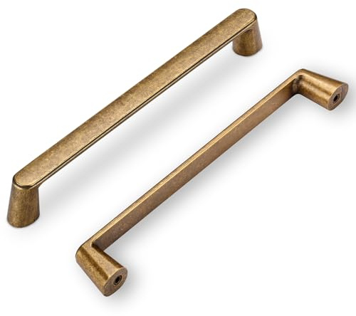 SYZOW 6 Stück Möbelgriffe vintage Antik Messing Schrankgriffe 128mm Lochabstand Türgriffe küche Schubladengriffe küchengriffe (Bronze)