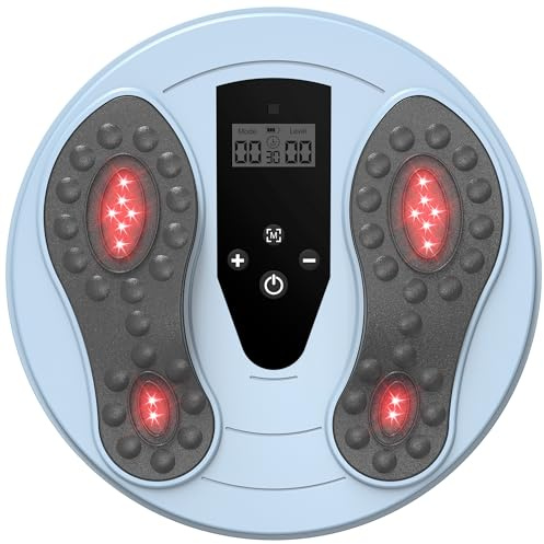 Stimulateur Circulatoire Rechargeable, Circulation Sanguine Jambes, Thérapie par lumière rouge + EMS + TENS, Double effet stimulant sur la circulation sanguine et apaisant sur la douleur, Bleu