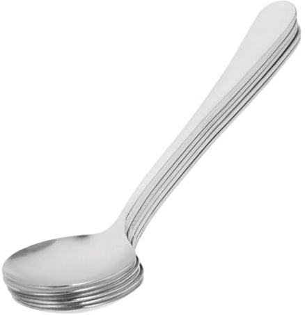 Hemobllo 6 pièces Lot de Cuillères Acier Inoxydable Lisses pour Soupe et Dessert Design Décoratif Ergonomique Adaptées Buffet Ramen et Service Cuisine