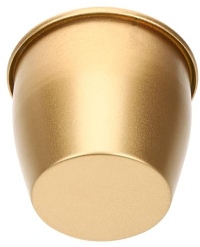 BAZEITFLOW Maceta Metálica Dorada para Plantas Pequeñas Macetero Moderno para Interior y Exterior Maceta Decorativa para Suculentas y Flores Contenedor Resistente para Jardín y Hogar