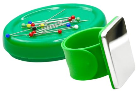 Set di cuscinetti magnetici per spille, set da cucito essenziale, da tavolo e da polso, colore: verde