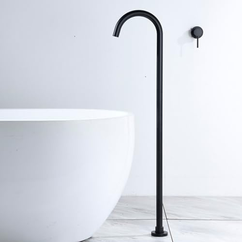 DFEDHF Freestanding Bath Taps Single Handle Hot and Cold Concealed Bath Mixer Tap Brass, Black