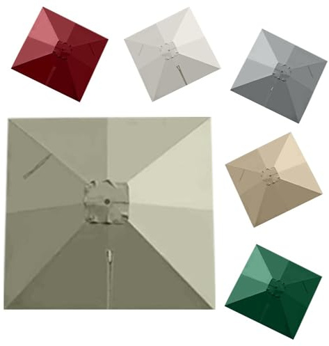 HULKAY 3.0x3.0m Housse De Rechange pour Parasol Rectangulaire Toile De Rechange pour Parasol Carré Dessus De Parapluie De Remplacement per Déporté Parapluie