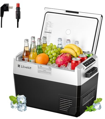 LLIVEKIT 40L Kompressor Kühlbox, -20~20°C, Tragbarer Kühlschrank, 12/24V DC