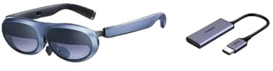 Compatible con Las Gafas Inteligentes 3D Rokid MAX AR, Pantalla Micro OLED de 215 (máx.), Campo de visión de 50°, for teléfonos, Switch, PS5, Xbox y PC VR Todo en uno.(with HDMI to USBC)
