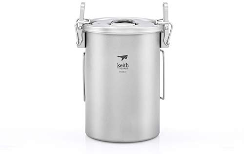 Keith Ti6300 900ml Titanium Pot Foldable Handle Multipurpose Titanium Rice Cooker