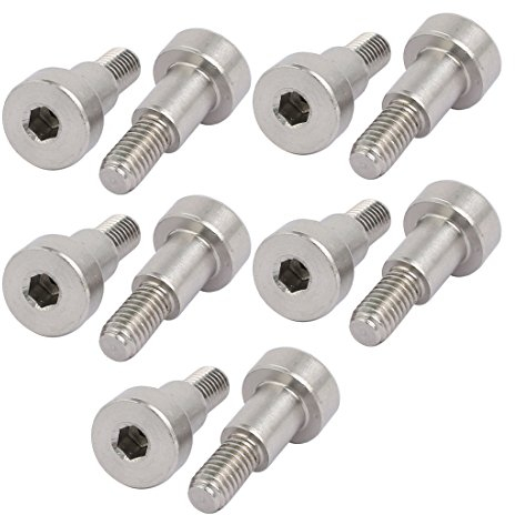 sourcing map 10Stk. 304Edelstahl Sechskant Schulter Bolzen 8mm Schulter Durchm. 10mm Länge M6 de