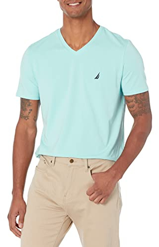 Nautica Men's Short Sleeve Solid Slim Fit V-Neck T-Shirt