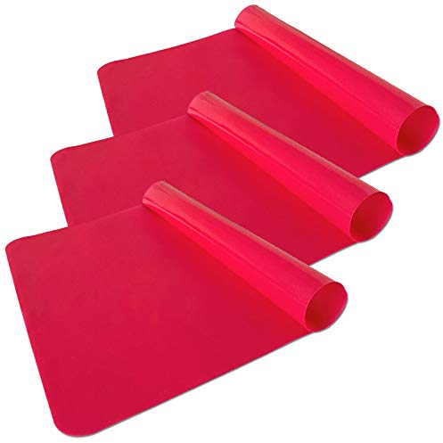 3er Set Backmatte Silikon 60x40cm Backunterlage Silikonmatte Dauerbackfolie Dauerbackmatte Backpapier Lebensmittelecht Hellblau