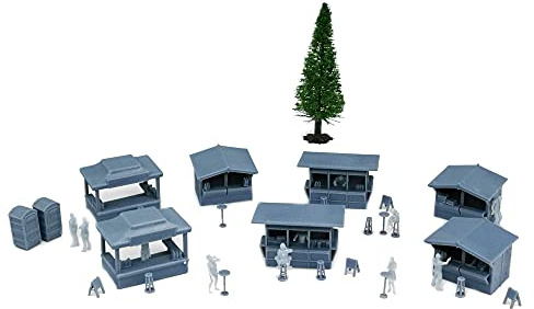 Outland Models Eisenbahn-Layout Weihnachtsmarkt und Figuren-Set im Maßstab 1:87 HO