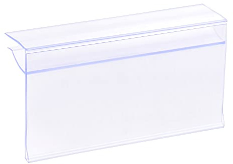 sourcing map Etikettenhalter, 80 x 42 mm, zum Aufstecken, transparenter Kunststoff, für 4–8 mm Glasregale, 30 Stück