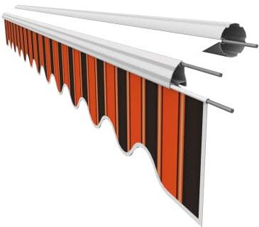 VANA Markisenstoff Volant für 6 m Markise Ersatzstoff Markisentuch Bespannung Sonnenschutz, nur Volant, fertig genäht, Maß 5,83 x 0,21 m, Design SPD071