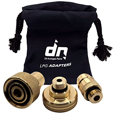 Gomet LPG GPL Autogas Tank Refill Adapter Set M22 för hela Europa ACME till BAYONET DISH EURONOZZLE med en väska