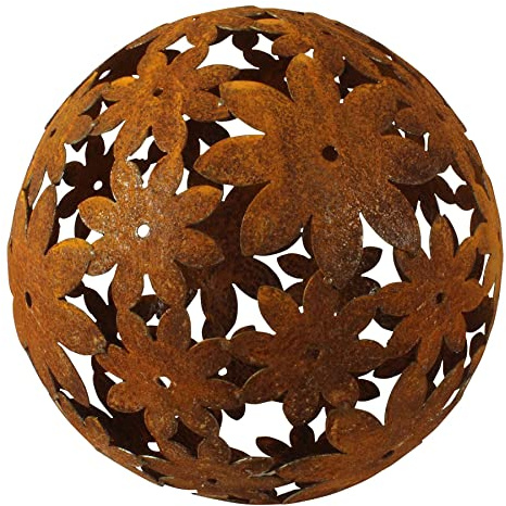Edelrost Gartenkugel Blume 30 cm Rost Gartendeko Gartendekoration