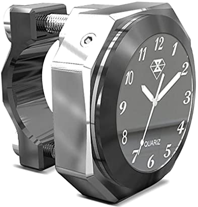 Analog-Lenkeruhr Motorrad mit Lenkerhalter Craftride Chrom LK2