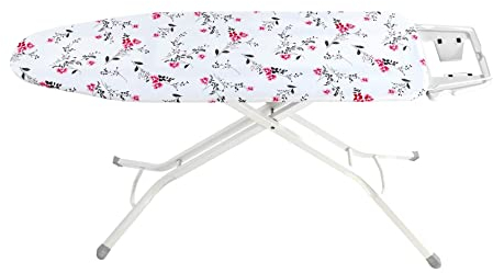 Maximex Bügeltischbezug Keramik M Floral Rot 131x47 cm, Dampfbügelgeeigneter Bügelbrettbezug für schnelleres Bügeln, Gegenbügeleffekt durch Hitzereflektion, Spann-Clip, Öko-Tex zertifiziert