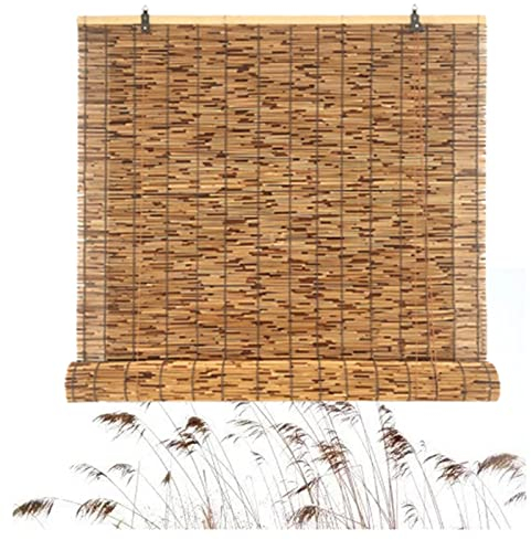 CcacHe Bambusrollo Für Fenster Bambus Rollo Blickdicht 40 60 70 80 90 100 110 120 140 150 160cm Breit Outdoor Sichtschutz Holz Jalousie Raffrollo Wetterfest Sonnenschutz Rollo Seitenzugrollo