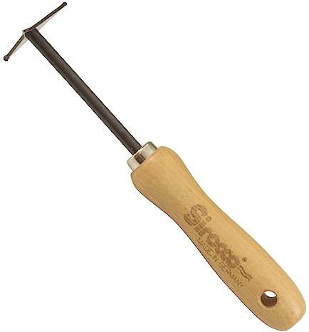 Triangelfugenkratzer aus gehärtetem Stahl mit ergonomischem Buchengriff 14 cm - langlebig - handgeschmiedet - Gartenwerkzeug - Fugenreiniger - Unkrautentferner