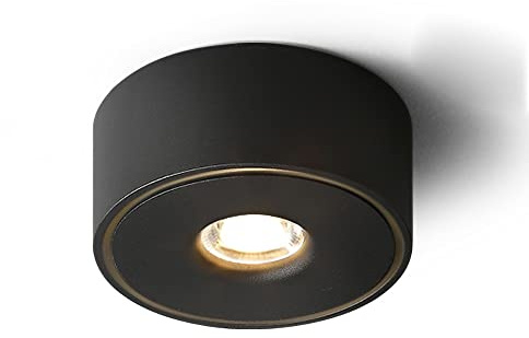 Projecteurs montés en surface, led ronds sans lumières principales, plafonniers de salon, projecteurs ultra-minces, projecteurs de plafond for chambre et chambre ( Color : Nero , Size : Warm light )