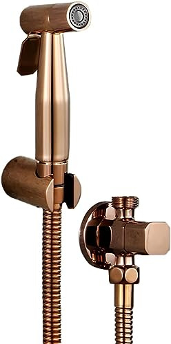 JQFDD Pulvérisateur de Bidet à Main Acier Inoxydable Or Rose Kit Douchette WC Hygiène Montage Mural Eau Froide Toilette Bidet Spray Set avec Tuyau Douchette à Main Bidet,B Set