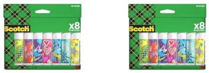 Scotch Permanent-Klebestift, 8g, 8 Stifte/Packung - Sicherer und Kinderfreundlicher Kleber für Kunst und Bastelarbeiten, Starker Klebstoff für Schule & Bürobedarf, verschiedene, nicht wählbare Motive