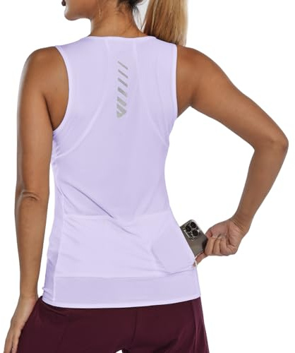 Fahrradtrikot Damen äRmellos,Radtrikot Atmungsaktiv Rennrad Trikot Fahrradshirt Mountainbike Frauen Sport Shirts FüR Damen Tank Top Taschen Lila M