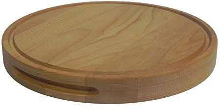 Wooden World - Planche à découper professionnelle extra large, bloc rond épais et massif, 35 cm, 14 pouces – Bois de hêtre