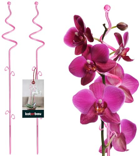 KOTARBAU® 2er Set Pflanzenstütze Rosa PVC 58 cm Spirale Blumenstütze Rankhilfe Zimmerpflanzen Blumenstütze Garten Orchideenstab Stützstab Pflanzen dekorative Pflanzenhalter Zimmerpflanzen Rankstäbe