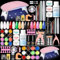 PEACECOLOR Acrylic Nail Kit with Nail Lamp,3 Colors Acrylic Powder and 30ml Nail Liquid 12 Colors Glitter Powder Nails Set Brush Tips Manicure Art Supplies for Nails Extension Beginner Kit