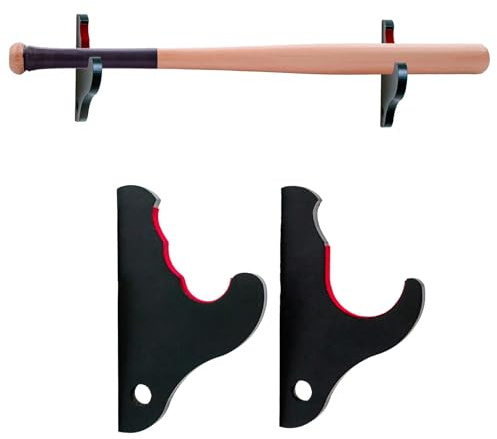 Baseball Bat Display Rack Softball Bat Holder for Horizontal Display Wooden Bat Rack for Memorabilia and Collectible (1 Tier), Black