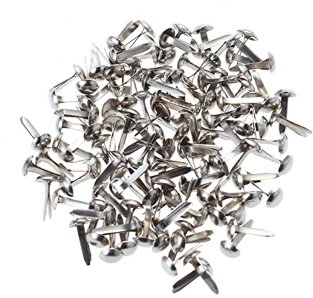 STOBOK 100 Stück Kleiner Brads Pastellfarben Metall Rundstifte 5,5 x 11mm Für Scrapbooking Basteln Papierprojekte