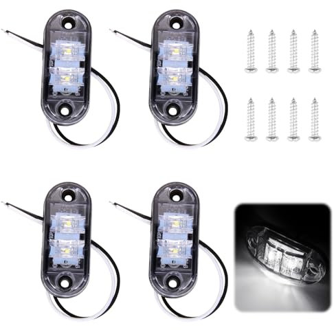 4 PCS IP65 Ovale LED luci di Posizione Laterali 12 V/24 V Anteriore Posteriore luci indicatore, Bianco, Rimorchio, Roulotte, Furgone, SUV, Autobus, Barche, Camper, Alta Durata e Impermeabilità