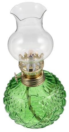 Cabilock Vintage-Öllampe Mit Glaskamin 7.28 Zoll Retro Kerosinlampe Für Wohnzimmer Notbeleuchtung Verstellbare Flamme Klassische Heimdekoration