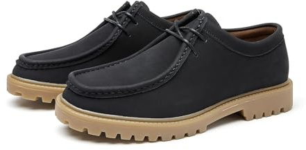 Allthemen Oxford skosnören för män brogue Derby business formella skor låg skärning mellanklack, Svart, 42.5 EU
