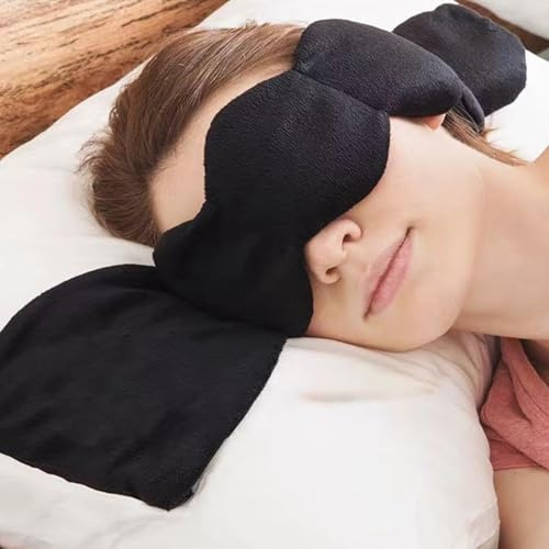 Gewichtete Augenmaske, Schlafmaske Gewicht, Gewichtete Augenabdeckung, Light Blocking Eye Patch für Erwachsene, für Nachtruhe, Meditation, Reisen oder Nickerchen (Schwarz)